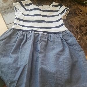Toddler 3t chambray/ stripe dress